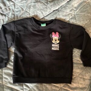 Disney Black Minnie Mouse Kids Hoodie Size 24 Months